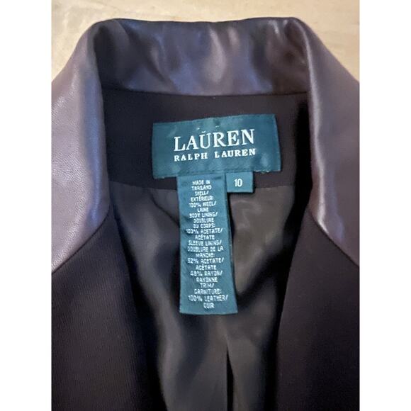 Ralph Lauren Equestrian Horse Buttons Brown Wool Leather Collar Blazer Jacket 10 - Picture 3 of 3